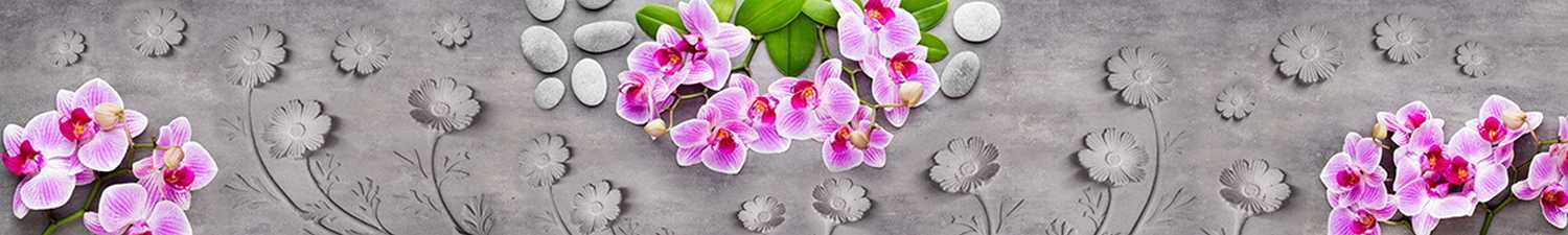 F-1869 Скинали орхидеи камни и объемные цветы