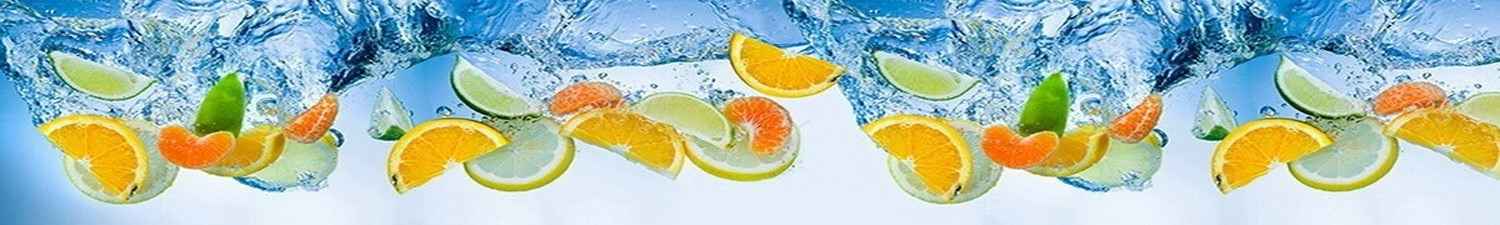 L-054 Скинали апельсины и лимоны в голубой воде