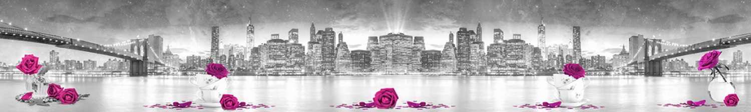 AN-1596 Скинали ночной Нью-Йорк и розы