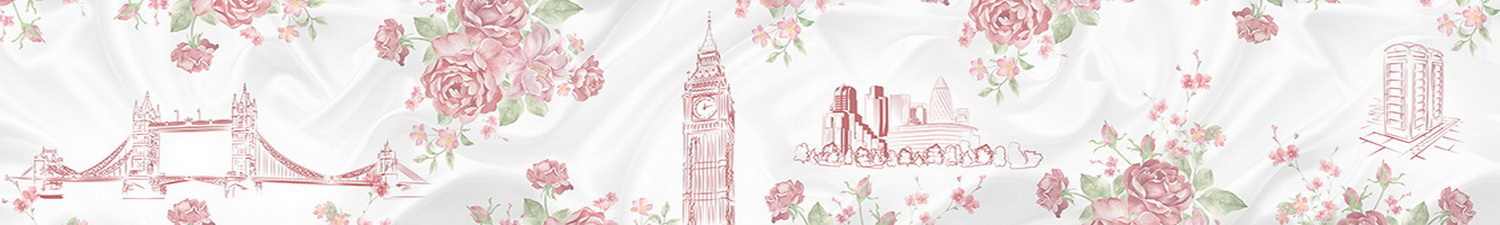 AN-1914 Скинали коллаж Лондон в розовых цветах