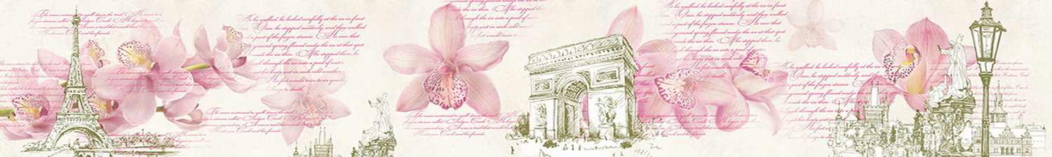 AN-1927 Скинали коллаж Париж и орхидеи