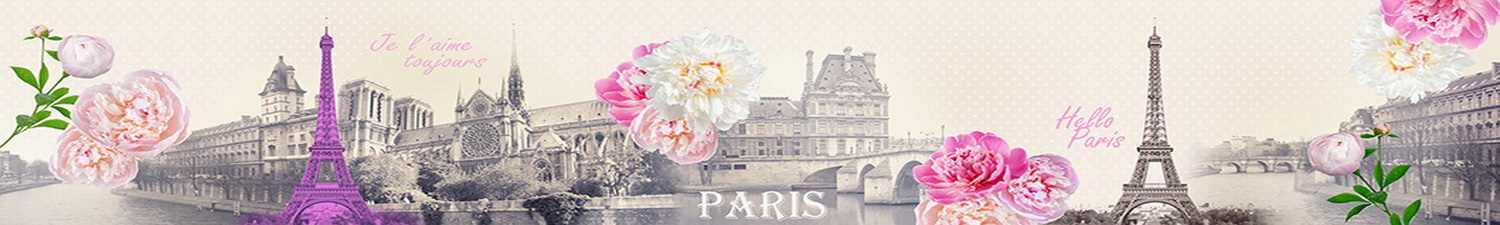 AN-1962 Скинали коллаж Париж и цветы