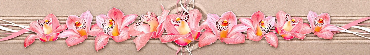 AN-3356 Скинали розовые орхидеи на песке