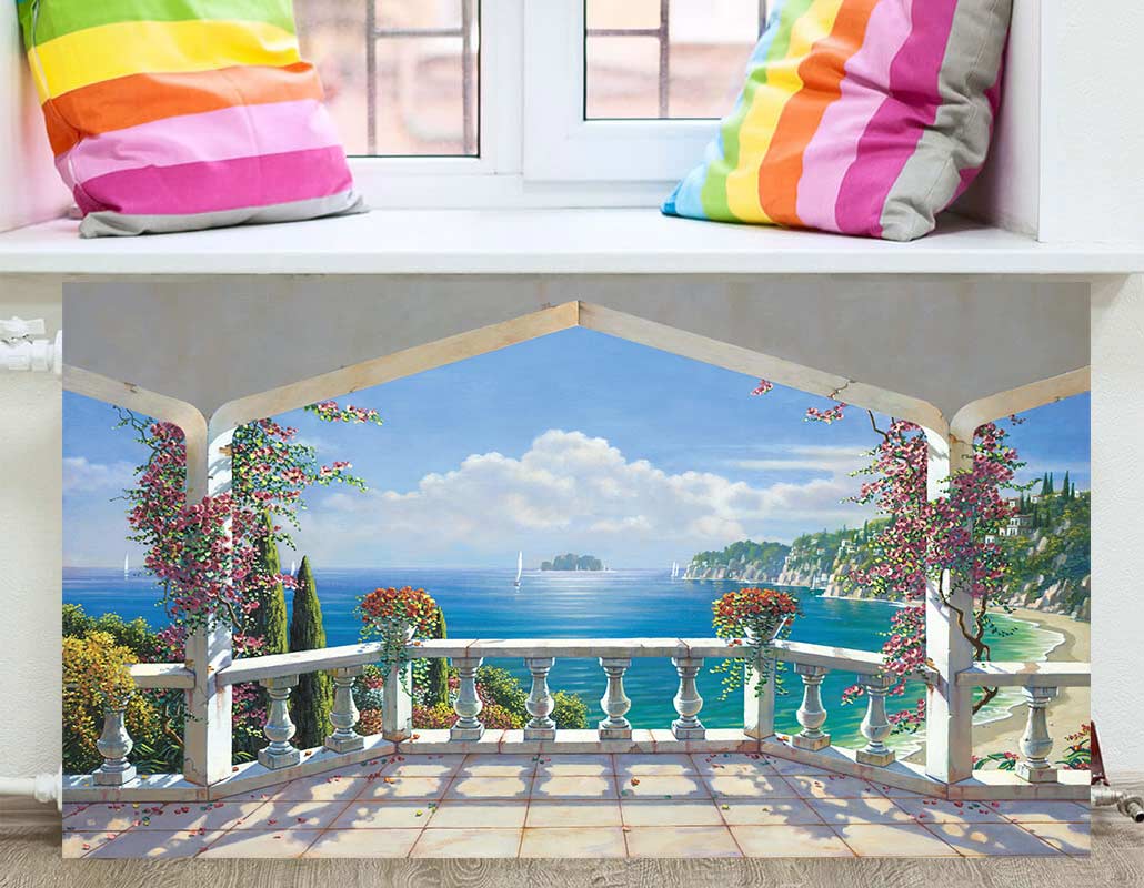 FS-004 Экран фреска вид с балкона на море