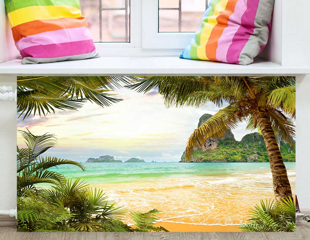 FS-136 Экран фреска тропический пляж