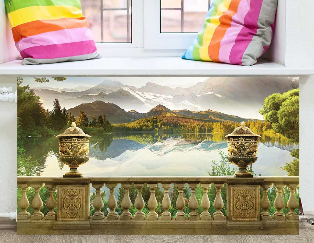 FS-145 Экран фреска терраса над озером в горах