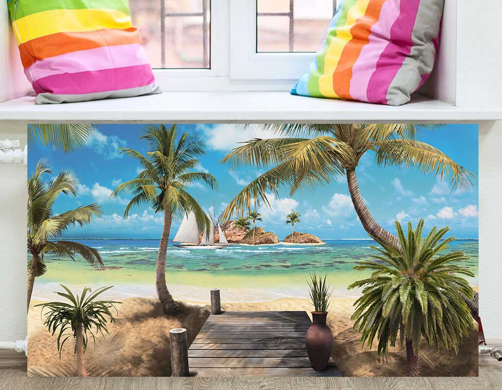 FS-159 Экран фреска тропический пляж