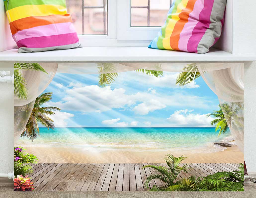 FS-164 Экран фреска тропический пляж