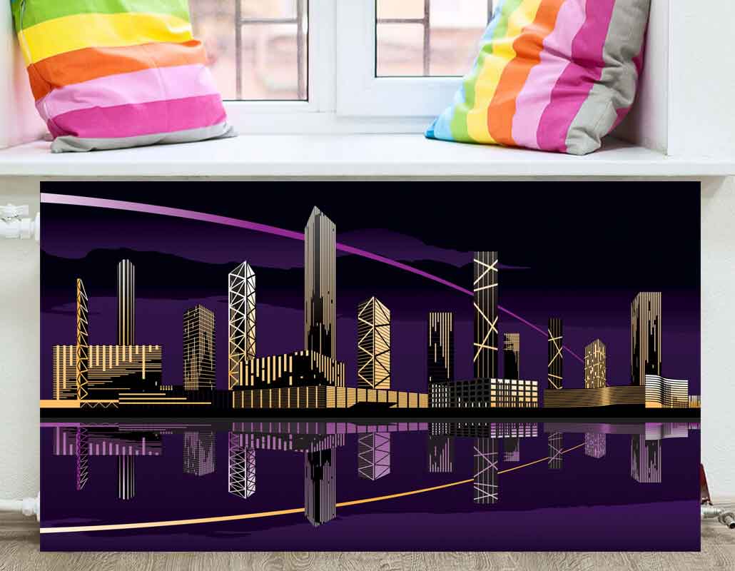 ED-022 Экран ночной город в фиолетовых тонах
