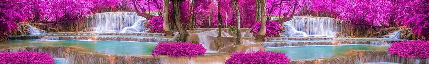W-124 Скинали водопады в розовых цветах